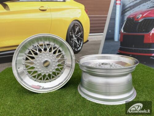 Ratlankis BBS RS Slant Lip Style 18X8.5J 5X112/5X120 ET28 74.1 Silver with polished lip and chrome rivets (Audi A4/A6, VW Golf/Jetta, Mercedes E/S/SL/CL, BMW 3-5-6-8 E46/E90/E39/E60) $