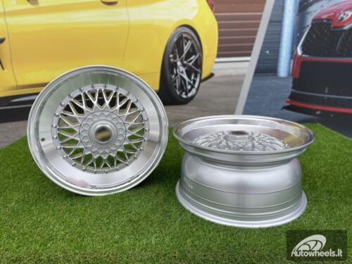 Ratlankis BBS RS Slant Lip Style 17X7.5J 4X100/4X108 ET35 73.1 Silver with Diamond Cut lip and chrome rivets (BMW E30, VW Golf/Jetta, AUDI 80/90/200/Coupe, Ford Escort)