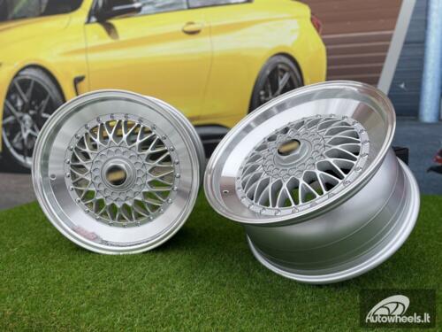 Ratlankis BBS RS Slant Lip Style 17X7.5J 4X100/4X108 ET35 73.1 Silver with Diamond Cut lip and chrome rivets (BMW E30, VW Golf/Jetta, AUDI 80/90/200/Coupe, Ford Escort)