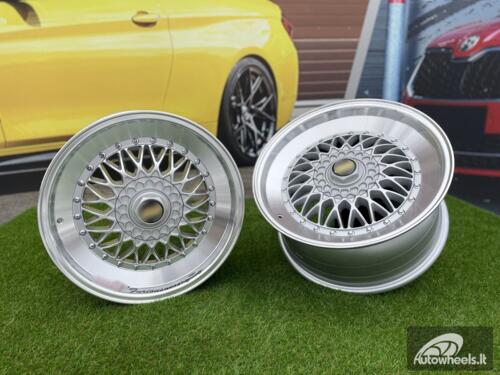 Ratlankis BBS RS Slant Lip Style 17X7.5J 4X100/4X108 ET35 73.1 Silver with Diamond Cut lip and chrome rivets (BMW E30, VW Golf/Jetta, AUDI 80/90/200/Coupe, Ford Escort)