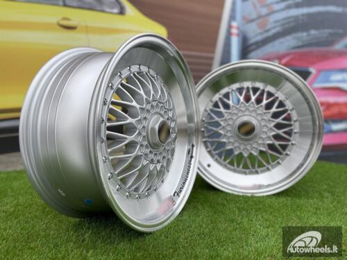 Ratlankis BBS RS Slant Lip Style 17X7.5J 4X100/4X108 ET35 73.1 Silver with Diamond Cut lip and chrome rivets (BMW E30, VW Golf/Jetta, AUDI 80/90/200/Coupe, Ford Escort)