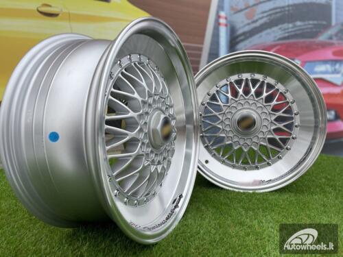 Ratlankis BBS RS Slant Lip Style 17X7.5J 4X100/4X108 ET35 73.1 Silver with Diamond Cut lip and chrome rivets (BMW E30, VW Golf/Jetta, AUDI 80/90/200/Coupe, Ford Escort)