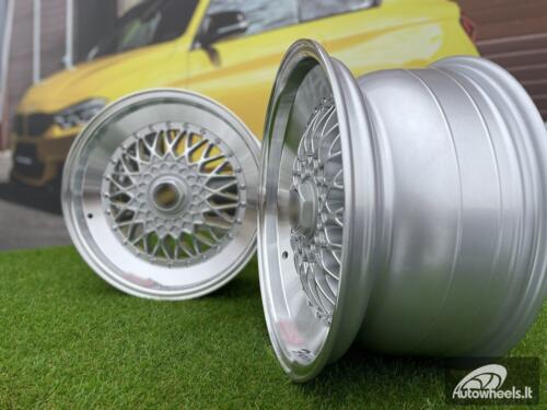 Ratlankis BBS RS Slant Lip Style 17X7.5J 4X100/4X108 ET35 73.1 Silver with Diamond Cut lip and chrome rivets (BMW E30, VW Golf/Jetta, AUDI 80/90/200/Coupe, Ford Escort)