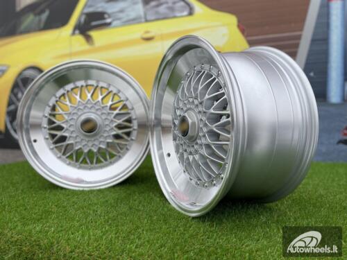 Ratlankis BBS RS Slant Lip Style 17X7.5J 4X100/4X108 ET35 73.1 Silver with Diamond Cut lip and chrome rivets (BMW E30, VW Golf/Jetta, AUDI 80/90/200/Coupe, Ford Escort)