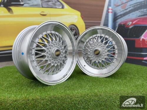 Ratlankis BBS RS Slant Lip Style 17X8.5J 4X100/4X108 ET35 73.1 Silver with Diamond Cut lip and chrome rivets (BMW E30, VW Golf/Jetta, AUDI 80/90/200/Coupe, Ford Escort)