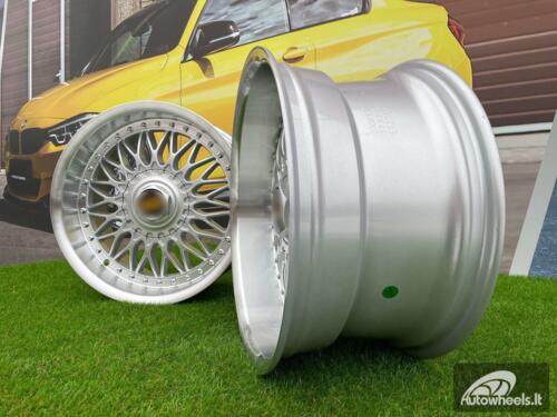 Ratlankis BBS Super RS Style 17X8J 5X112/5X120 ET20 72.6 Silver with Diamond Cut lip and chrome rivets ( Audi A4/A6, VW Golf/Jetta, Mercedes E/S/SL/CL, BMW 3-5-6-8 E46/E90/E39/E60 )