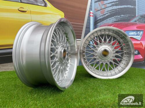 Ratlankis BBS Super RS Style 17X8J 5X112/5X120 ET20 72.6 Silver with Diamond Cut lip and chrome rivets ( Audi A4/A6, VW Golf/Jetta, Mercedes E/S/SL/CL, BMW 3-5-6-8 E46/E90/E39/E60 )