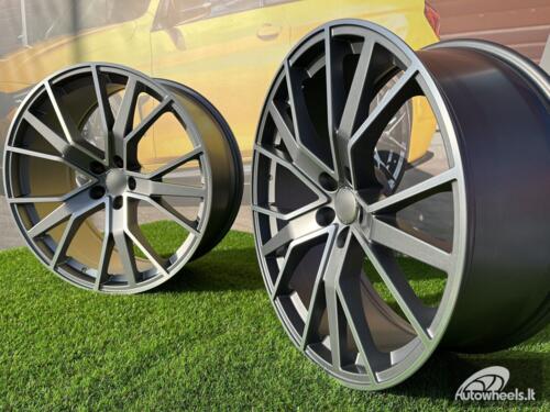 Ratlankis Audi Brimek S Line style 22X9.5J 5X112 ET26 66.5 Grey half matt with Diamond Cut (Audi Q7/Q5, Volkswagen Touareg)