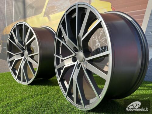 Ratlankis Audi Brimek S Line style 22X9.5J 5X112 ET26 66.5 Grey half matt with Diamond Cut (Audi Q7/Q5, Volkswagen Touareg)