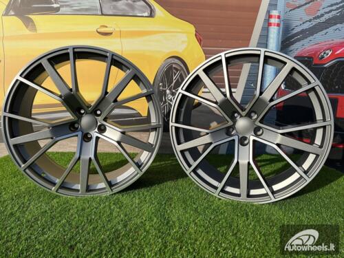 Ratlankis Audi Brimek S Line style 22X9.5J 5X112 ET26 66.5 Grey half matt with Diamond Cut (Audi Q7/Q5, Volkswagen Touareg)