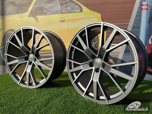 Ratlankis Audi Brimek S Line style 22X9.5J 5X112 ET26 66.5 Grey half matt with Diamond Cut (Audi Q7/Q5, Volkswagen Touareg)