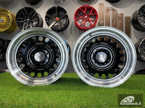 Ratlankis VW Classic Steel Design R15X8J 4X100/5X100 ET25 73.1 Black with Diamond Cut lip ( BMW E30, VW Golf/Jetta, AUDI 80/Coupe/A3, Mazda MX )