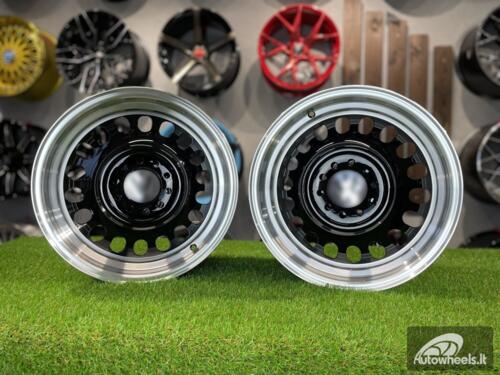 Ratlankis VW Classic Steel Design R15X8J 4X100/5X100 ET25 73.1 Black with Diamond Cut lip ( BMW E30, VW Golf/Jetta, AUDI 80/Coupe/A3, Mazda MX )