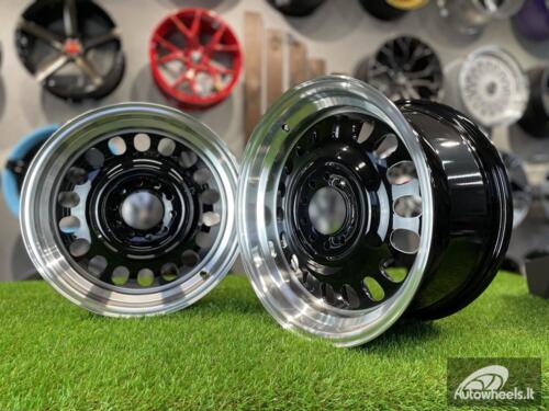Ratlankis VW Classic Steel Design R15X8J 4X100/5X100 ET25 73.1 Black with Diamond Cut lip ( BMW E30, VW Golf/Jetta, AUDI 80/Coupe/A3, Mazda MX )