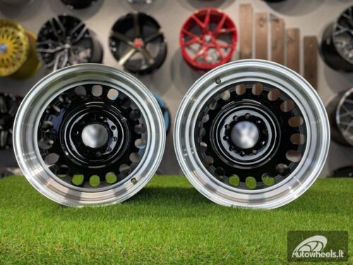 Ratlankis VW Classic Steel Design R15X8J 4X100/5X100 ET25 73.1 Black with Diamond Cut lip ( BMW E30, VW Golf/Jetta, AUDI 80/Coupe/A3, Mazda MX )