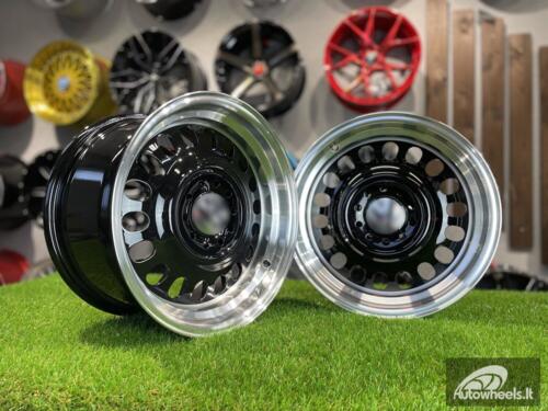 Ratlankis VW Classic Steel Design R15X8J 4X100/5X100 ET25 73.1 Black with Diamond Cut lip ( BMW E30, VW Golf/Jetta, AUDI 80/Coupe/A3, Mazda MX )