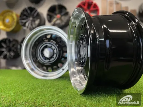 Ratlankis VW Classic Steel Design R15X8J 4X100/5X100 ET25 73.1 Black with Diamond Cut lip ( BMW E30, VW Golf/Jetta, AUDI 80/Coupe/A3, Mazda MX )