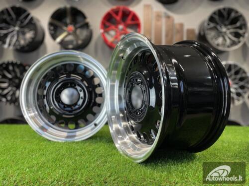 Ratlankis VW Classic Steel Design R15X8J 4X100/5X100 ET25 73.1 Black with Diamond Cut lip ( BMW E30, VW Golf/Jetta, AUDI 80/Coupe/A3, Mazda MX )