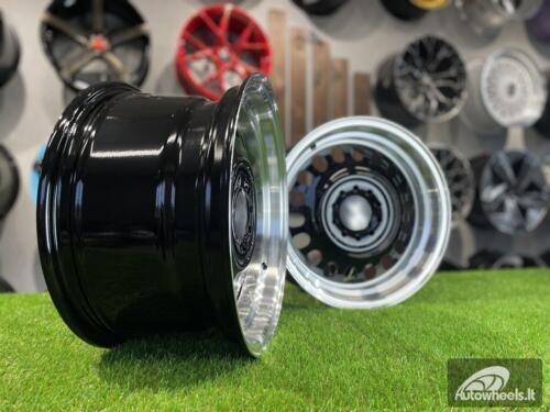 Ratlankis VW Classic Steel Design R15X8J 4X100/5X100 ET25 73.1 Black with Diamond Cut lip ( BMW E30, VW Golf/Jetta, AUDI 80/Coupe/A3, Mazda MX )