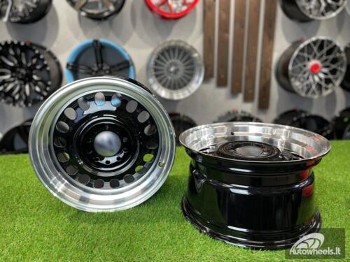 Ratlankis VW Classic Steel Design R15X8J 4X100/5X100 ET25 73.1 Black with Diamond Cut lip ( BMW E30, VW Golf/Jetta, AUDI 80/Coupe/A3, Mazda MX )