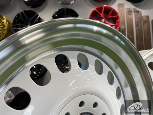 Ratlankis VW Classic Steel Design R15X8J 4X100/5X100 ET25 73.1 White with Diamond Cut lip ( BMW E30, VW Golf/Jetta, AUDI 80/Coupe/A3, Mazda MX )