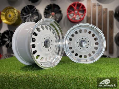 Ratlankis VW Classic Steel Design R15X8J 4X100/5X100 ET25 73.1 White with Diamond Cut lip ( BMW E30, VW Golf/Jetta, AUDI 80/Coupe/A3, Mazda MX )