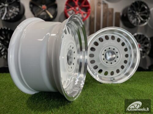 Ratlankis VW Classic Steel Design R15X8J 4X100/5X100 ET25 73.1 White with Diamond Cut lip ( BMW E30, VW Golf/Jetta, AUDI 80/Coupe/A3, Mazda MX )