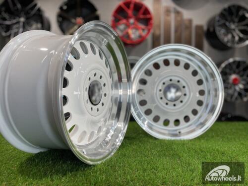 Ratlankis VW Classic Steel Design R15X8J 4X100/5X100 ET25 73.1 White with Diamond Cut lip ( BMW E30, VW Golf/Jetta, AUDI 80/Coupe/A3, Mazda MX )