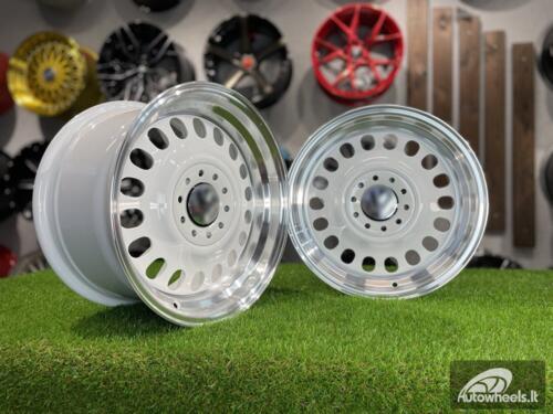 Ratlankis VW Classic Steel Design R15X8J 4X100/5X100 ET25 73.1 White with Diamond Cut lip ( BMW E30, VW Golf/Jetta, AUDI 80/Coupe/A3, Mazda MX )