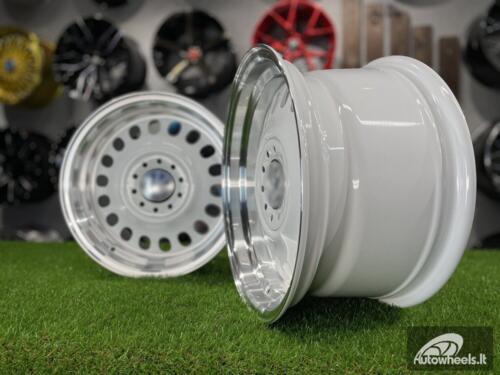 Ratlankis VW Classic Steel Design R15X8J 4X100/5X100 ET25 73.1 White with Diamond Cut lip ( BMW E30, VW Golf/Jetta, AUDI 80/Coupe/A3, Mazda MX )