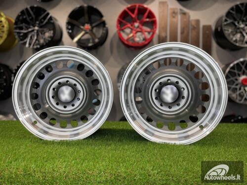 Ratlankis VW Classic Steel Design15X8J 4X100/5X100 ET25 73.1 Grey with Diamond Cut lip ( BMW E30, VW Golf/Jetta, AUDI 80/Coupe/A3, Mazda MX )