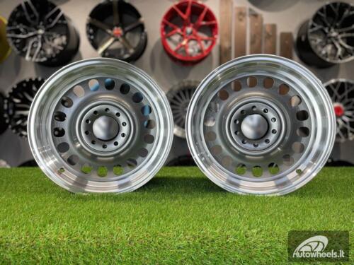 Ratlankis VW Classic Steel Design15X8J 4X100/5X100 ET25 73.1 Grey with Diamond Cut lip ( BMW E30, VW Golf/Jetta, AUDI 80/Coupe/A3, Mazda MX )