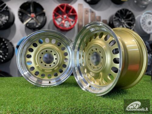 Ratlankis VW Classic Steel Design15X8J 4X100/5X100 ET25 73.1 Gold with Diamond Cut lip ( BMW E30, VW Golf/Jetta, AUDI 80/Coupe/A3, Mazda MX )