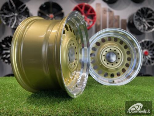 Ratlankis VW Classic Steel Design15X8J 4X100/5X100 ET25 73.1 Gold with Diamond Cut lip ( BMW E30, VW Golf/Jetta, AUDI 80/Coupe/A3, Mazda MX )