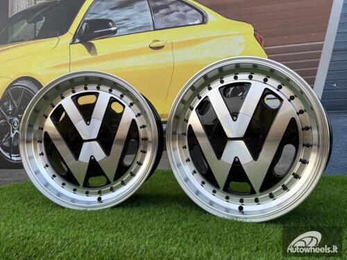 Ratlankis VW Classic style 16X7J 4X100/5X100 ET30 57.1 Black with Diamond Cut face and lip ( BMW E30, VW Golf/Jetta, AUDI 80/Coupe/A3, Mazda MX )