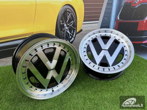 Ratlankis VW Classic style 17X7.5J 4X100 ET30 57.1 Black with Diamond Cut face and lip ( BMW E30, VW Golf/Jetta, AUDI 80/Coupe/A3, Mazda MX )