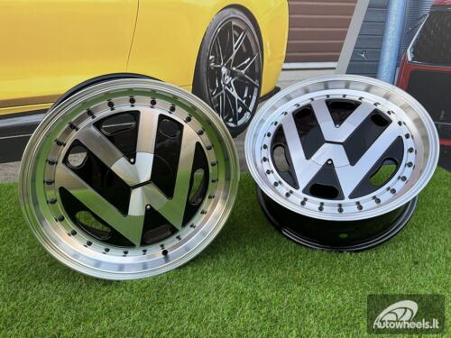 Ratlankis VW Classic style 17X7.5J 4X100 ET30 57.1 Black with Diamond Cut face and lip ( BMW E30, VW Golf/Jetta, AUDI 80/Coupe/A3, Mazda MX )