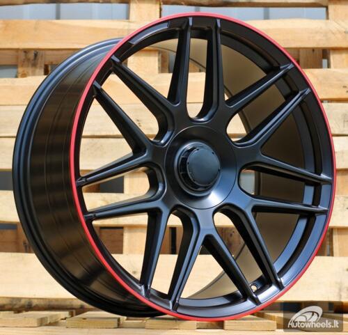 Ratlankis R22x10  5X130  ET  35  84.1  B5318  (IN7040)  Black Matt+Red Lip (BMRL)  For MER  (P2)