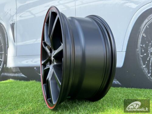 Ratlankis R17x7  4X100  ET  38  60.1  B5253  Black Half Matt+Red Lip (BLHMRL)  For RACIN  (K2)