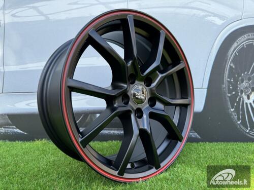 Ratlankis R17x7  4X100  ET  38  60.1  B5253  Black Half Matt+Red Lip (BLHMRL)  For RACIN  (K2)