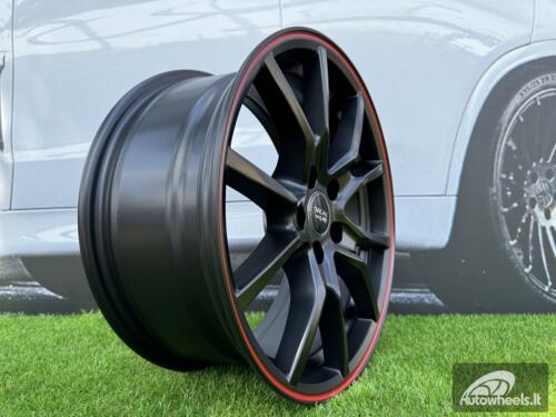 Ratlankis R17x7  4X100  ET  38  60.1  B5253  Black Half Matt+Red Lip (BLHMRL)  For RACIN  (K2)