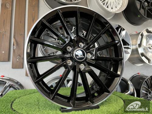 Ratlankis R18x8  5X112  ET  42  57.1  B5969  (IN0374)  Black+Polished Lip (BLPL)  For SKODA  (K7)