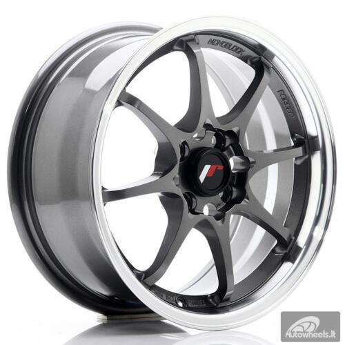 JR Wheels JR5 15x7 ET35 4x100 Gun Metal w/Machined Lip