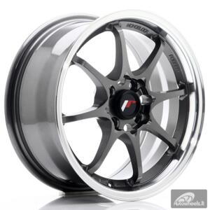 JR Wheels JR5 15x7 ET35 4x100 Gun Metal w/Machined Lip