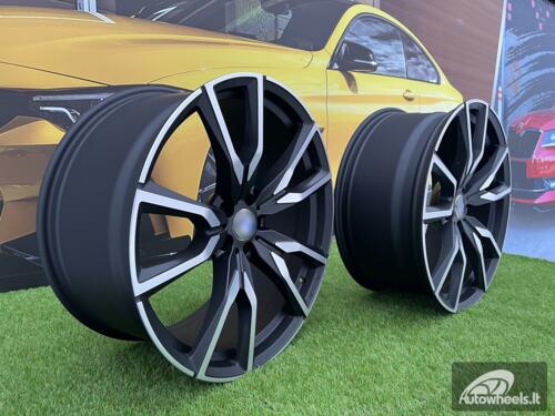 Ratlankis Gama R22X9.5J 5X112 ET37 66.6 Black matt with face polished (Fit for BMW X5, X6)