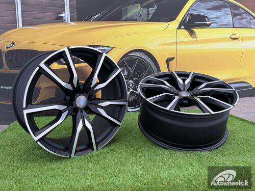 Ratlankis Gama R22X9.5J 5X112 ET37 66.6 Black matt with face polished (Fit for BMW X5, X6)