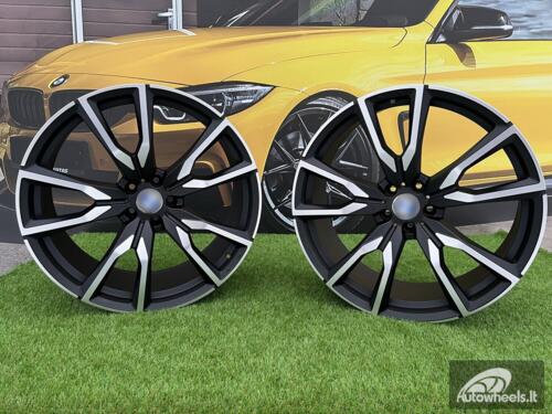 Ratlankis Gama | R22X10.5J 5X112 ET43 66.6 Black matt with face polished (Fit for BMW X5, X6)