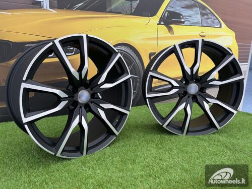 Ratlankis Gama | R22X10.5J 5X112 ET43 66.6 Black matt with face polished (Fit for BMW X5, X6)