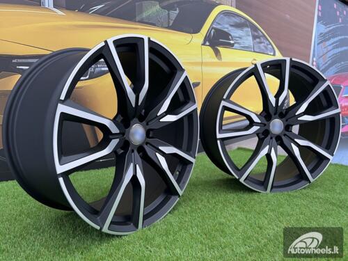 Ratlankis Gama | R22X10.5J 5X112 ET43 66.6 Black matt with face polished (Fit for BMW X5, X6)