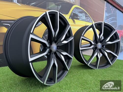Ratlankis Gama | R22X10.5J 5X112 ET43 66.6 Black matt with face polished (Fit for BMW X5, X6)